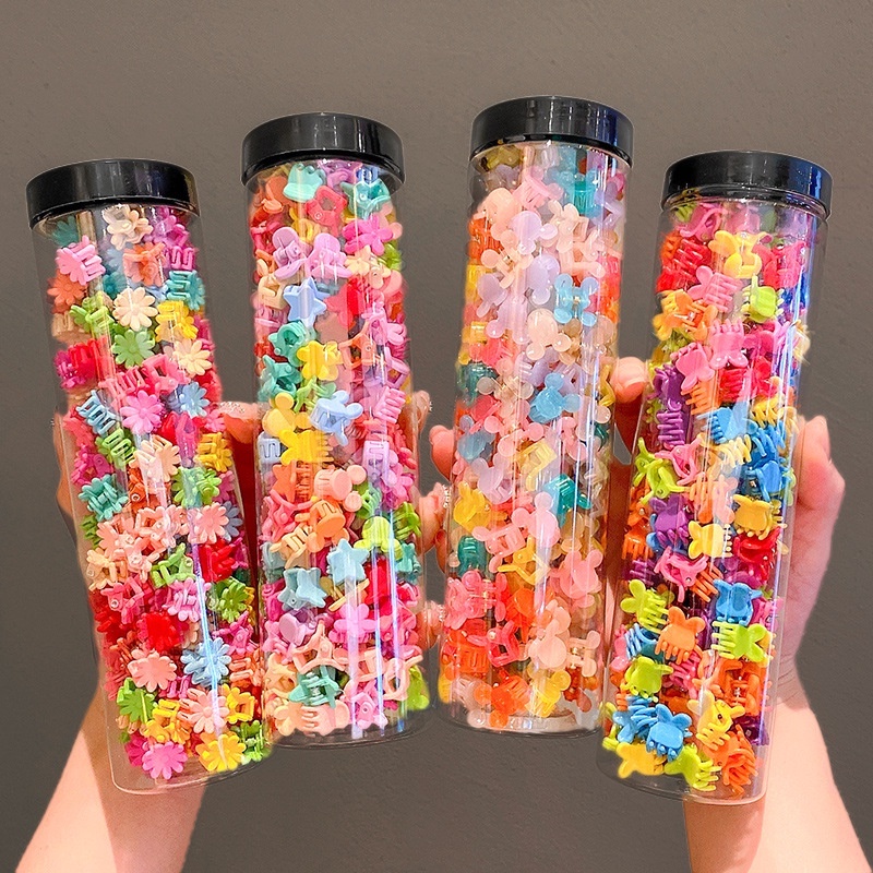 Set 100 Kẹp Tóc Mini Nhiều Màu Dễ Thương Cho Bé Gái kẹp tóc cho bé kẹp tóc cho bé gái kẹp càng cua mini