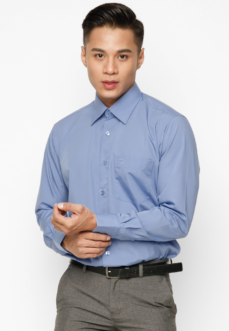 Áo Sơ Mi Dài Tay Màu TC Regular Fit 325 Vĩnh Tiến - VM5-G508