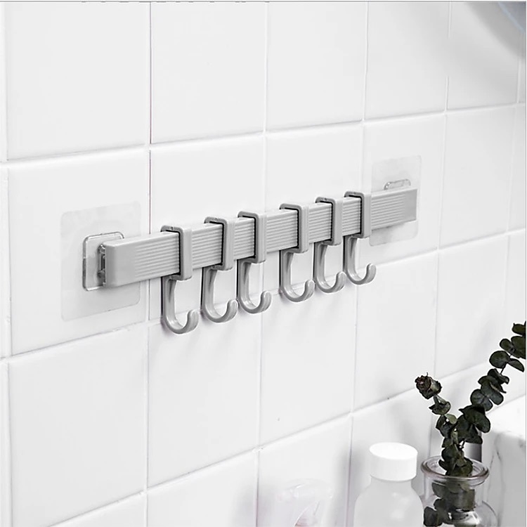 Combo 3 Thanh treo đồ dán tường,tủ quần áo, nhà bếp, có 6 móc chịu lực
