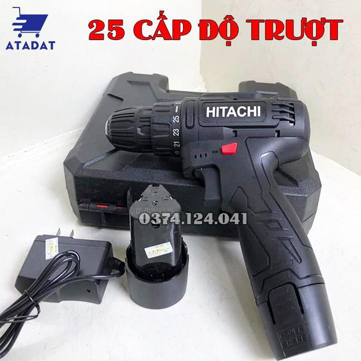 Máy khoan pin Hitachi 12V - Khoan 2 cấp tốc độ, Lõi đồng - Máy Khoan dùng pin, Máy bắt vít 12V, Đảo chều