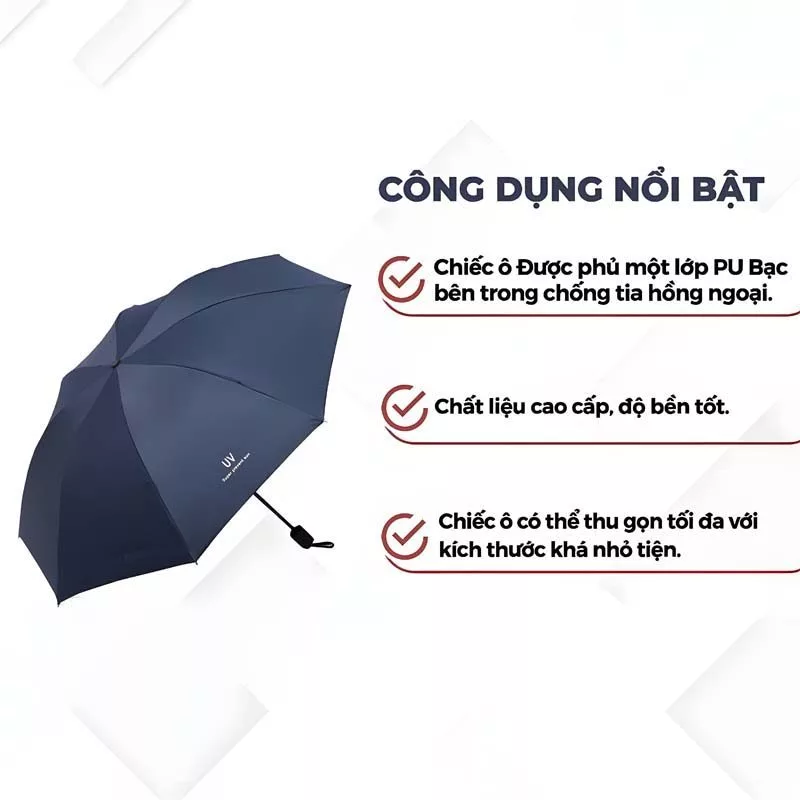 Ô Dù Gấp Gọn Chống Nắng Mưa, Chống Tia UV -  Ô Dù Cao Cấp mini tiện lợi