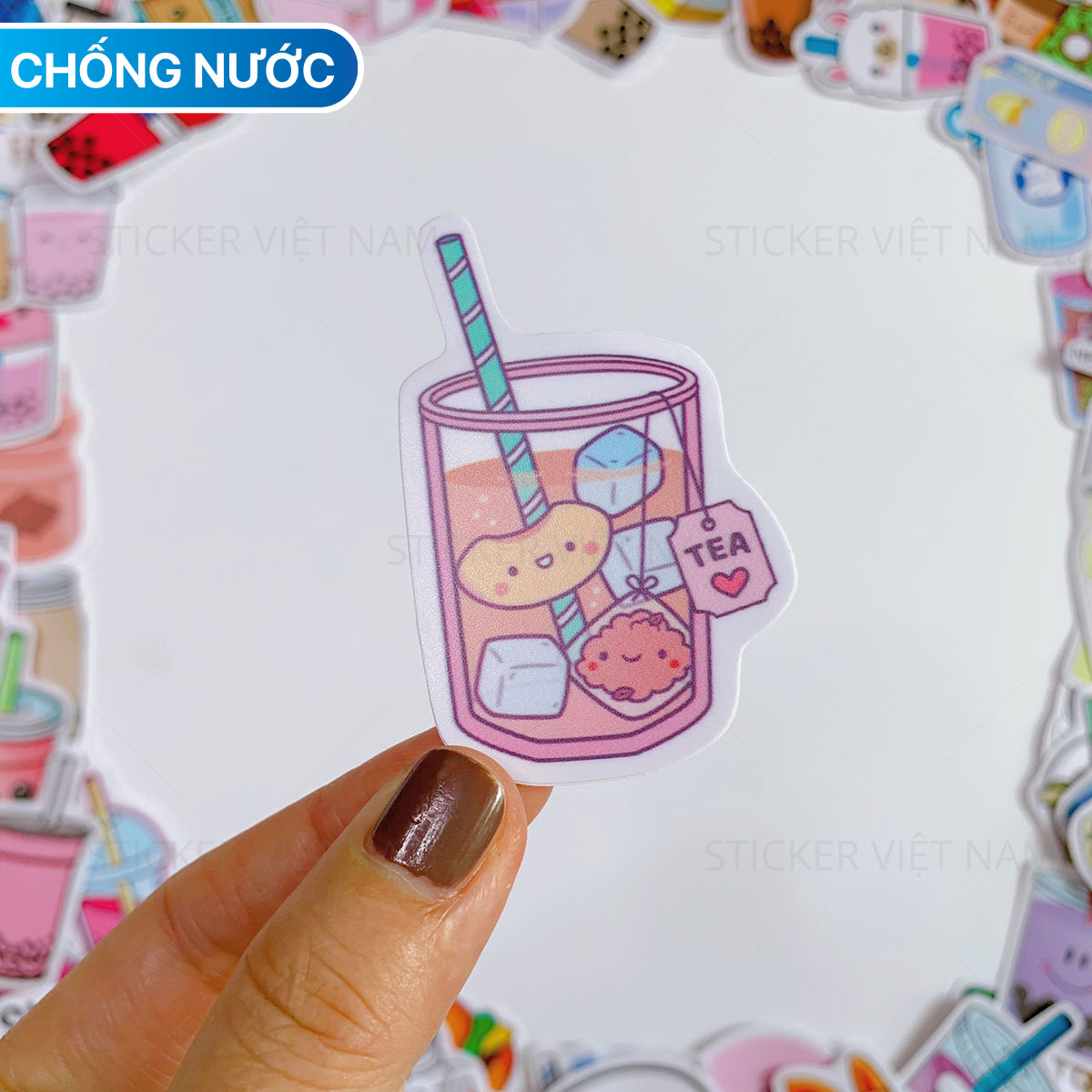 Sticker Cute Drinks Trà Sữa Dễ Thương Ngẫu Nhiên Chất Lượng Cao Chống Nước