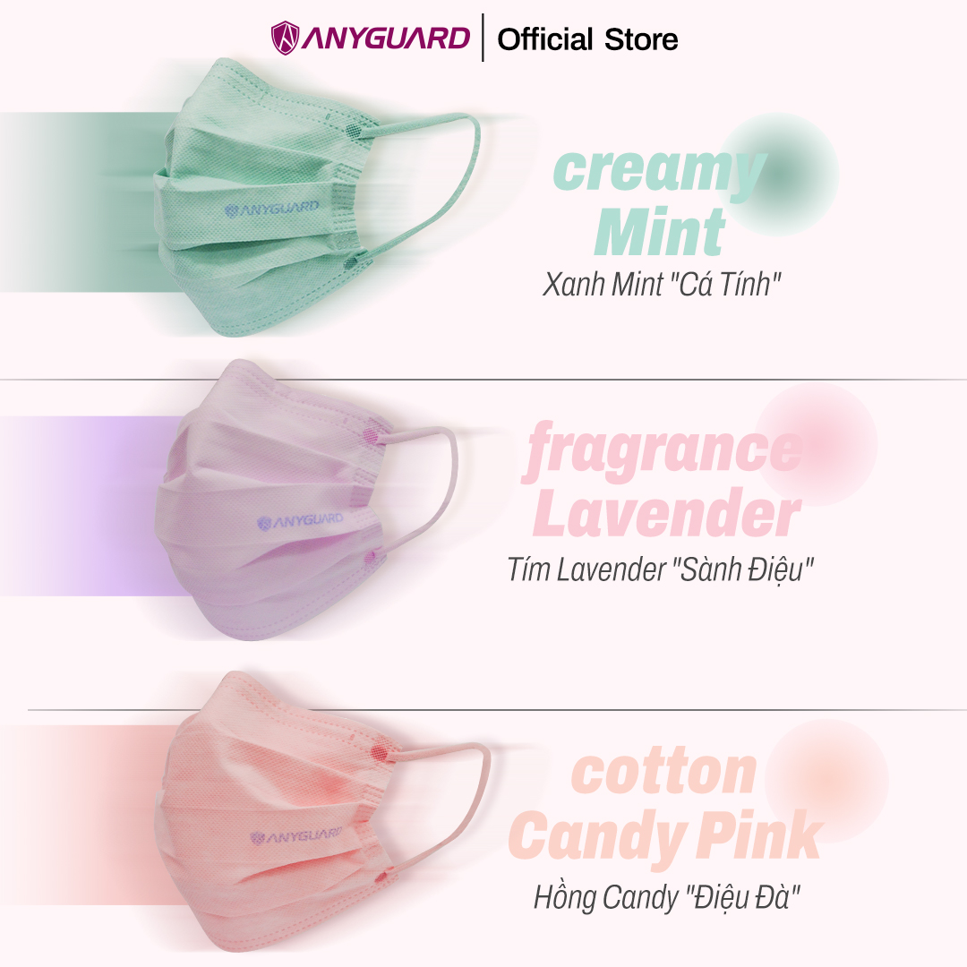 Combo 3 Túi Khẩu Trang Y Tế ANYGUARD SENSE Lọc 99% Vi Khuẩn, Màu Sắc Trendy, An Toàn Da Nhạy Cảm Dành Cho Người Lớn