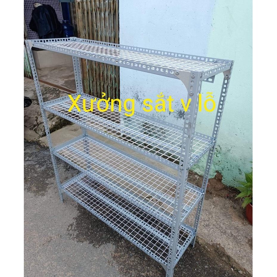 Kệ sắt v lỗ rộng 20cm x Dài 1,2m nhiều tầng kệ