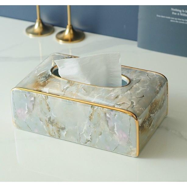 Hộp đựng giấy ăn màu vân đá. hộp giấy sứ vân đá
