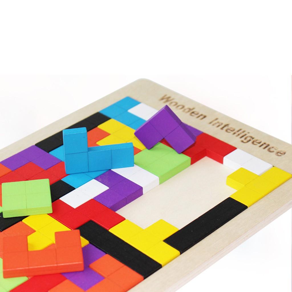 Đồ Chơi Xếp Hình Tetris Bằng Gỗ Thông Minh Babo Cho Bé Phát Triển Tư Duy, Khả Năng Tập Trung Sáng Tạo, Kích thước 27x18