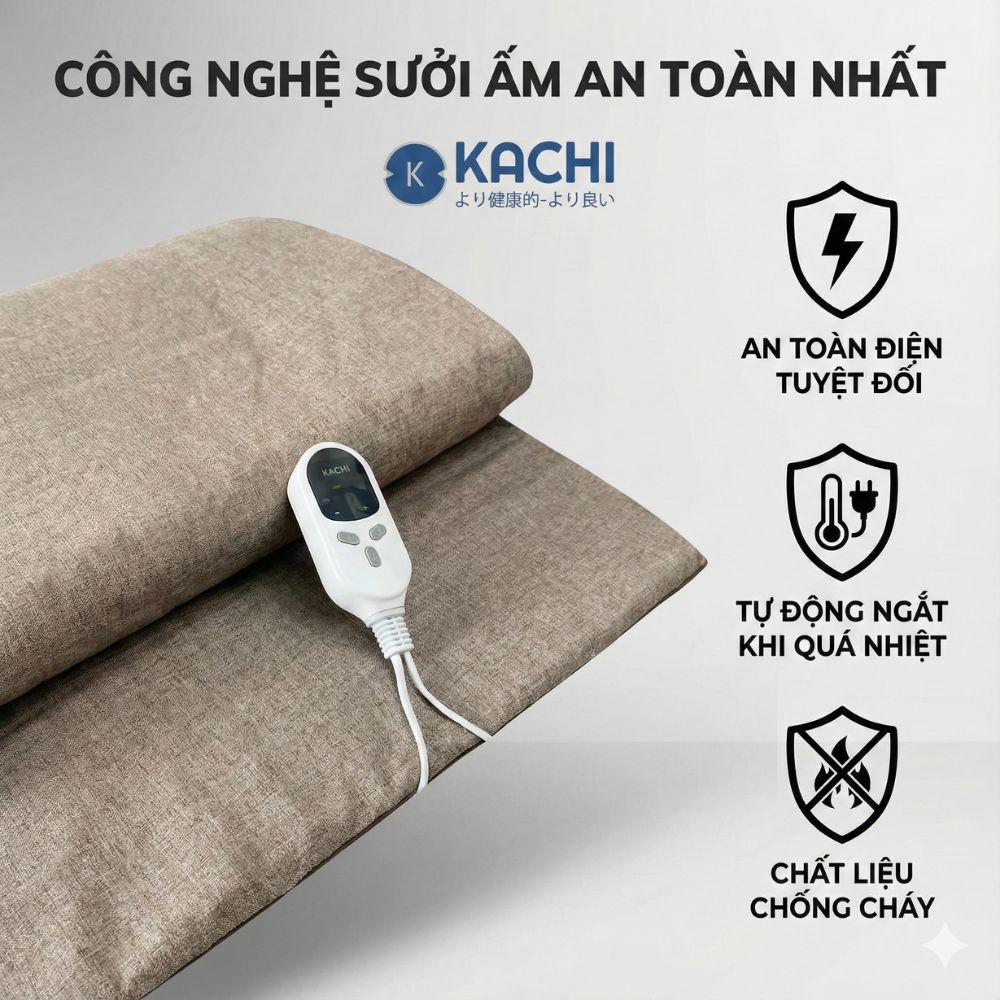 Thảm Điện Ngải Cứu Kachi MK421: Giải Pháp Trị Liệu Đông Y Toàn Diện Ngay Tại Nhà - hàng chính hãng