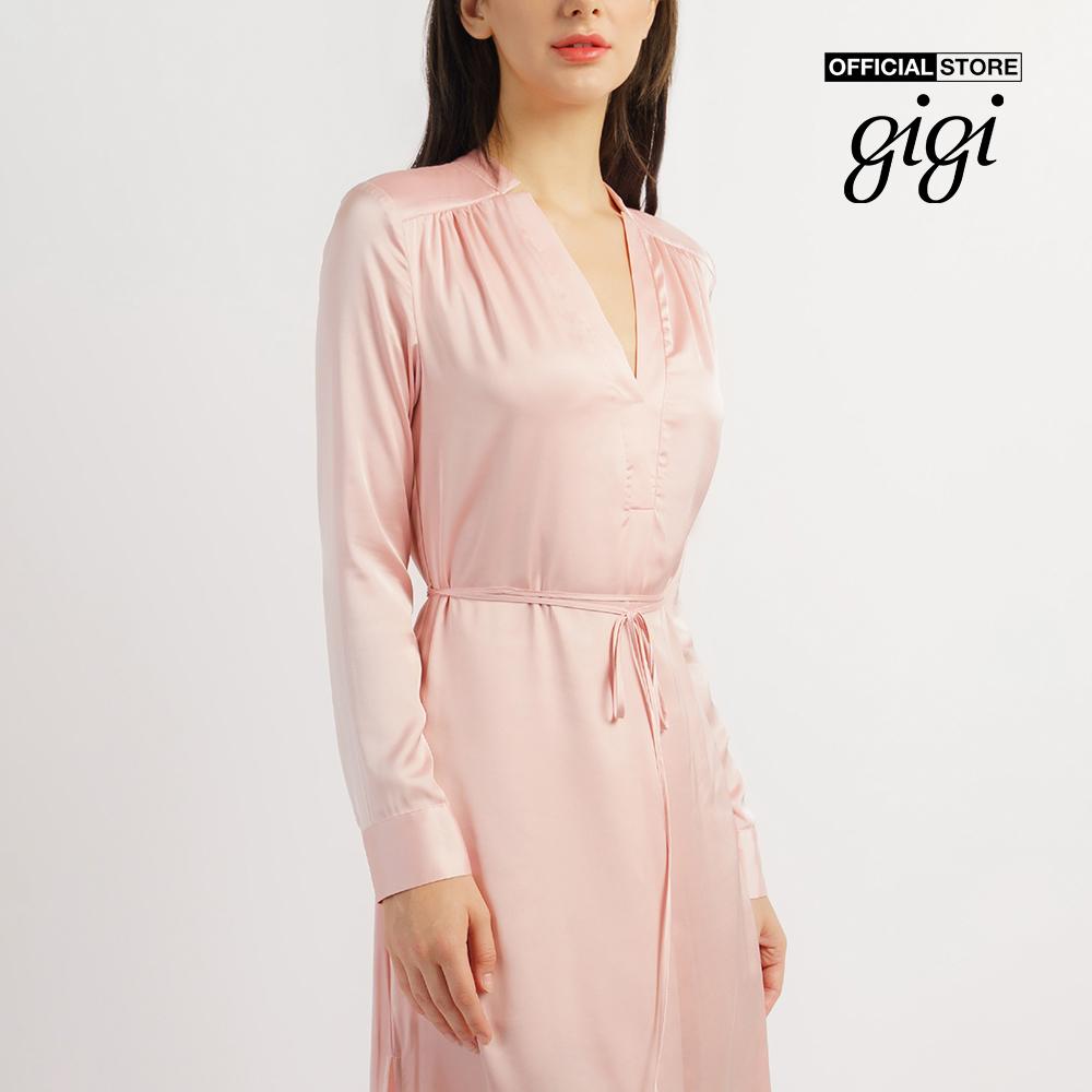 GIGI - Đầm midi cổ V tay dài nữ tính G2107D221162