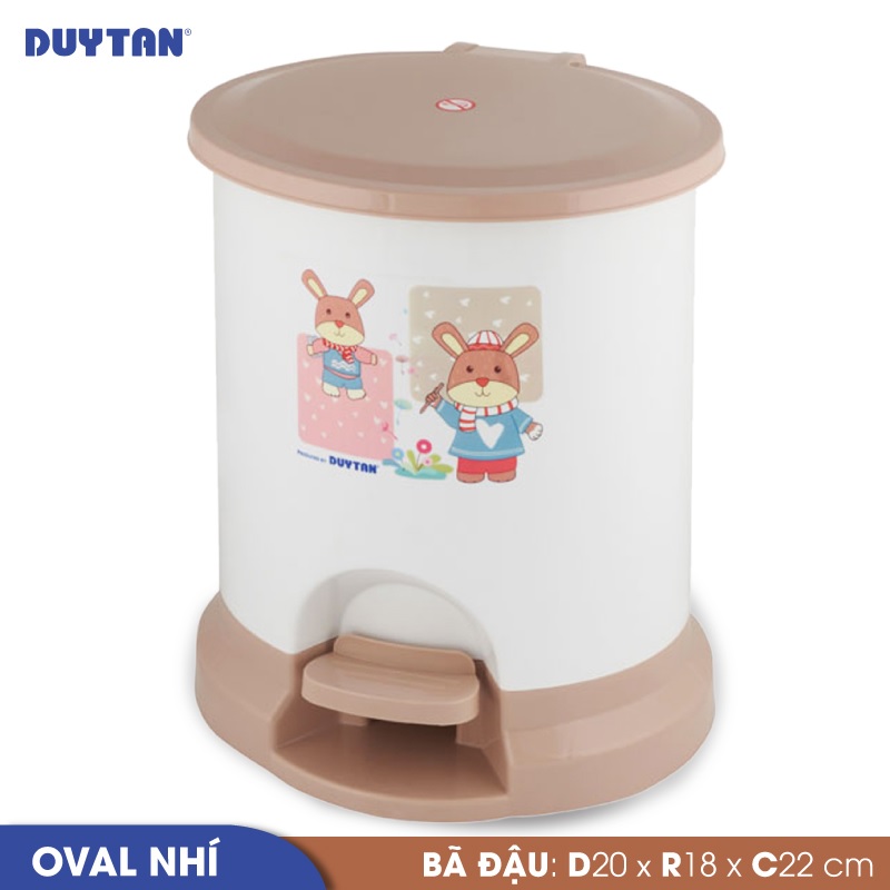 Thùng rác oval nhí nhựa Duy Tân - 22179 - Giao màu ngẫu nhiên - Hàng chính hãng