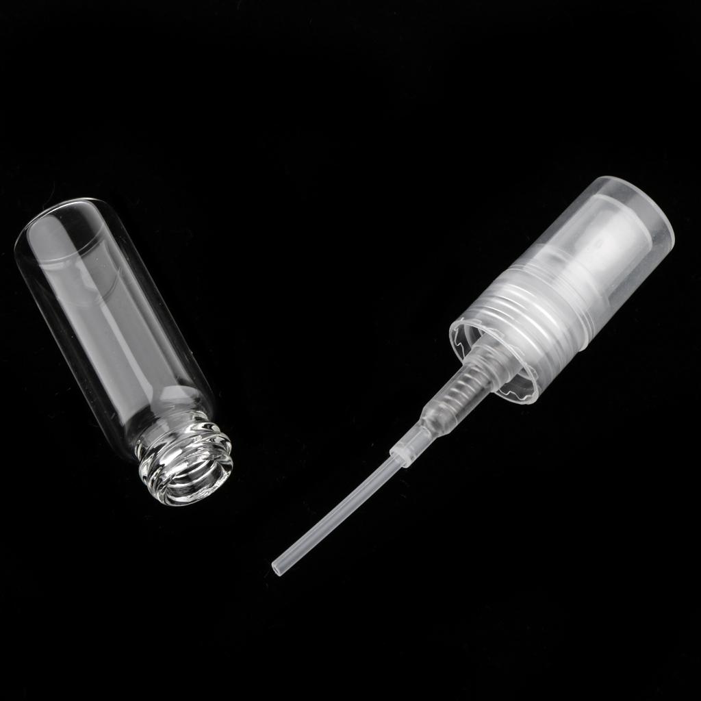 10Pcs Glass Perfume Empty Bottle Pump Sprayer Refillable Travel 3ml