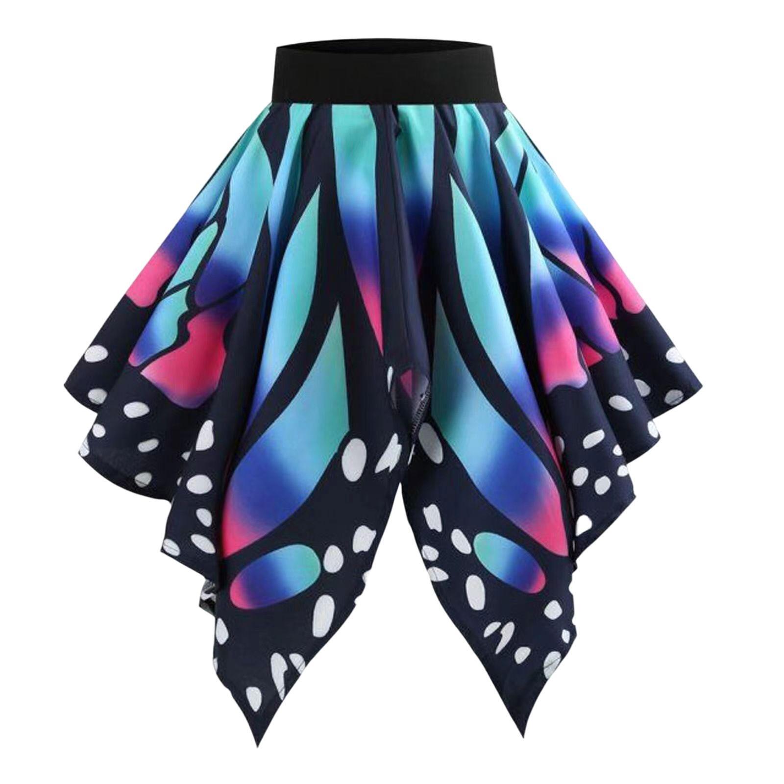 Women Girls Mini Skirts Uniform High Waisted Butterfly Skirt for Show, Festival