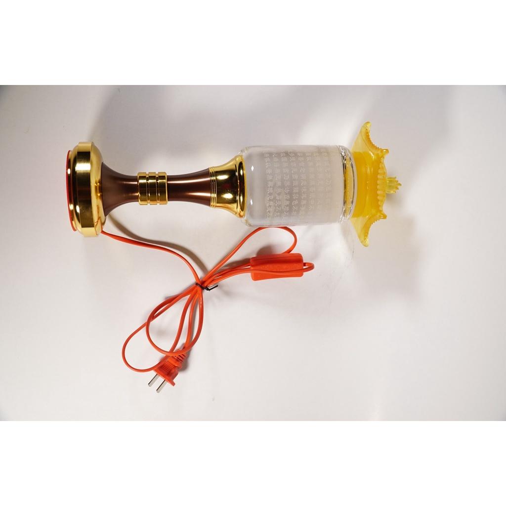 Đèn thờ điện led chú đại bi trụ pha lê mái lưu ly phú quý đế xi đồng cao cấp đổi màu - Nhiều cỡ