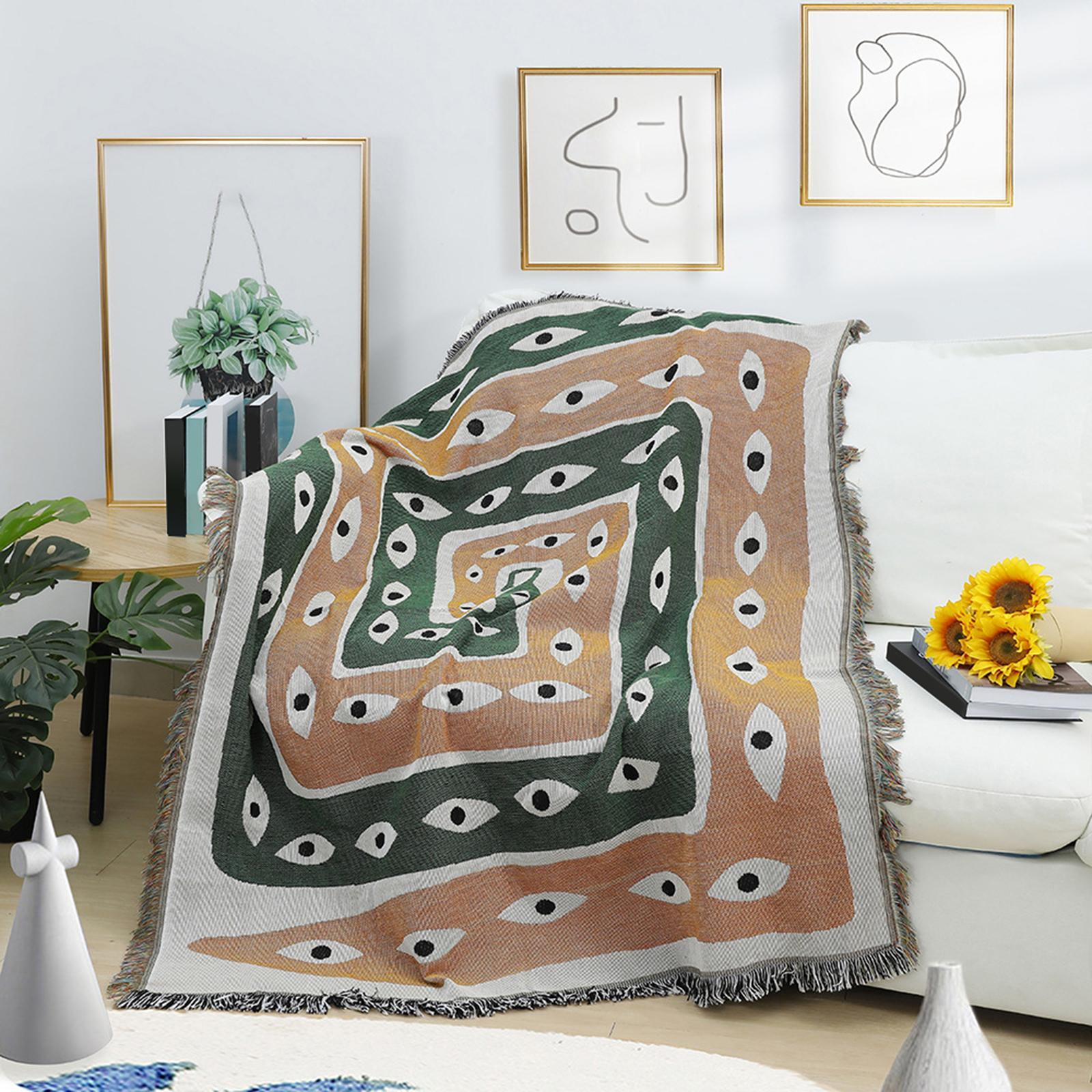 Boho Knitted  Blanket Sofa Throw  for Indoor Beach Outdoor