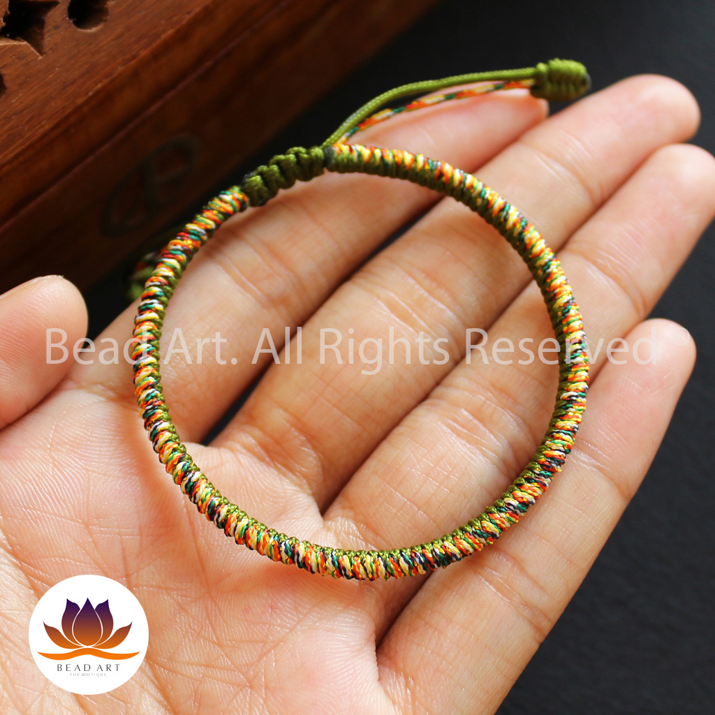 Vòng Tay Dây Ngũ Sắc Thắt Chỉ Màu Tibet Handmade , Mệnh Mộc, Hoả, Vòng Tay Phong Thuỷ, Chuỗi Hạt - Bead Art