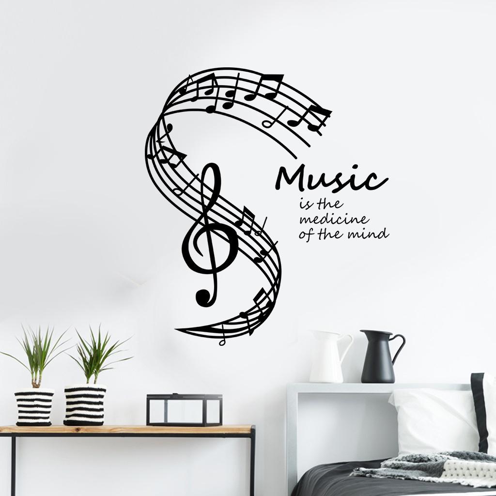 Decal dán tường Âm nhạc mẫu số 14 AmyShop - Music is the medicine of the mind