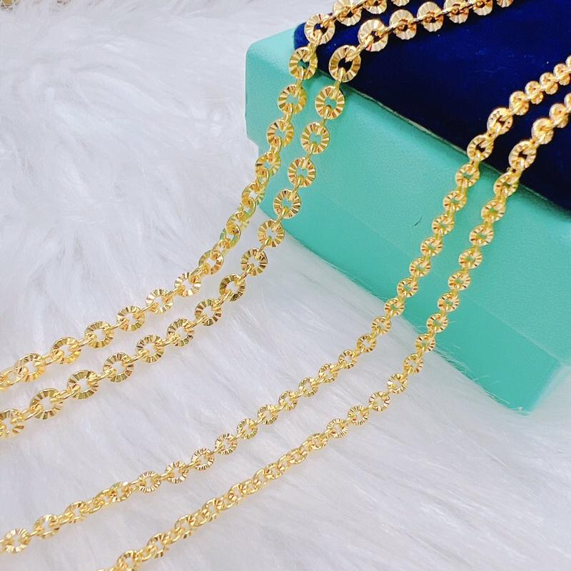 Dây chuyền công mắc xích bền màu khắc ký hiệu 18k