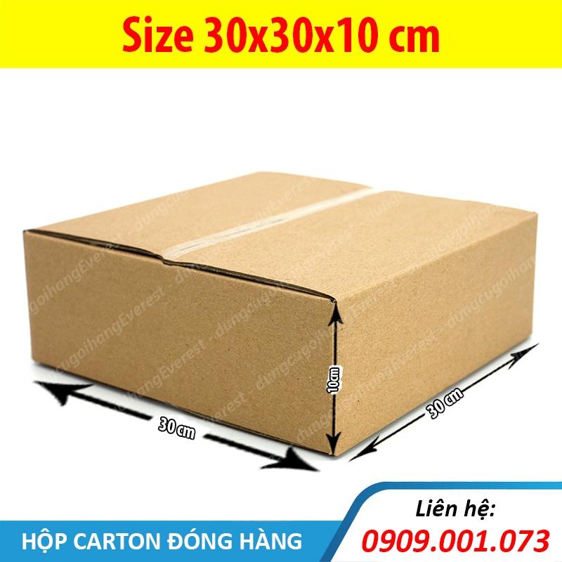 Hộp giấy size 30x30x10 cm, thùng carton gói hàng Everest