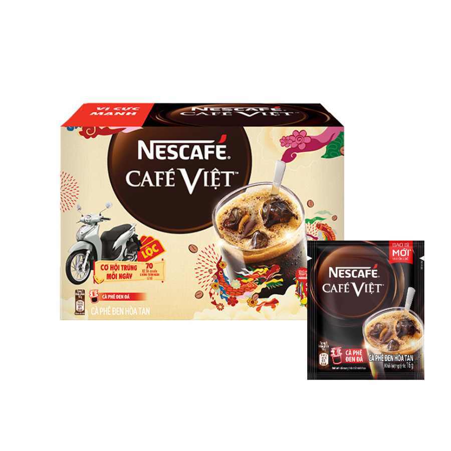 [Cào Trúng Thưởng Tết] Cà Phê Hòa Tan Nescafé Café Việt Đen Đá (Hộp 15 Gói X 16g) - Phiên Bản Tết 2024