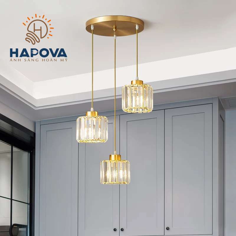Bộ 03 Đèn thả trần trang trí pha lê HAPOVA DT 9575/3
