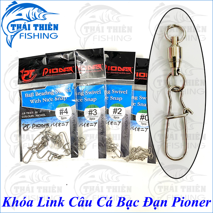 Khóa Bạc Đạn Pioneer, Mani Link Câu Cá Ball Bearing Swivel With Nice Snap
