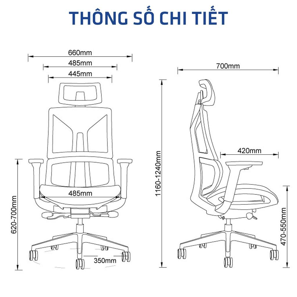 Ghế công thái học GOVI Ergonomic Felix F6226A Thiết kế bảo vệ sức khỏe