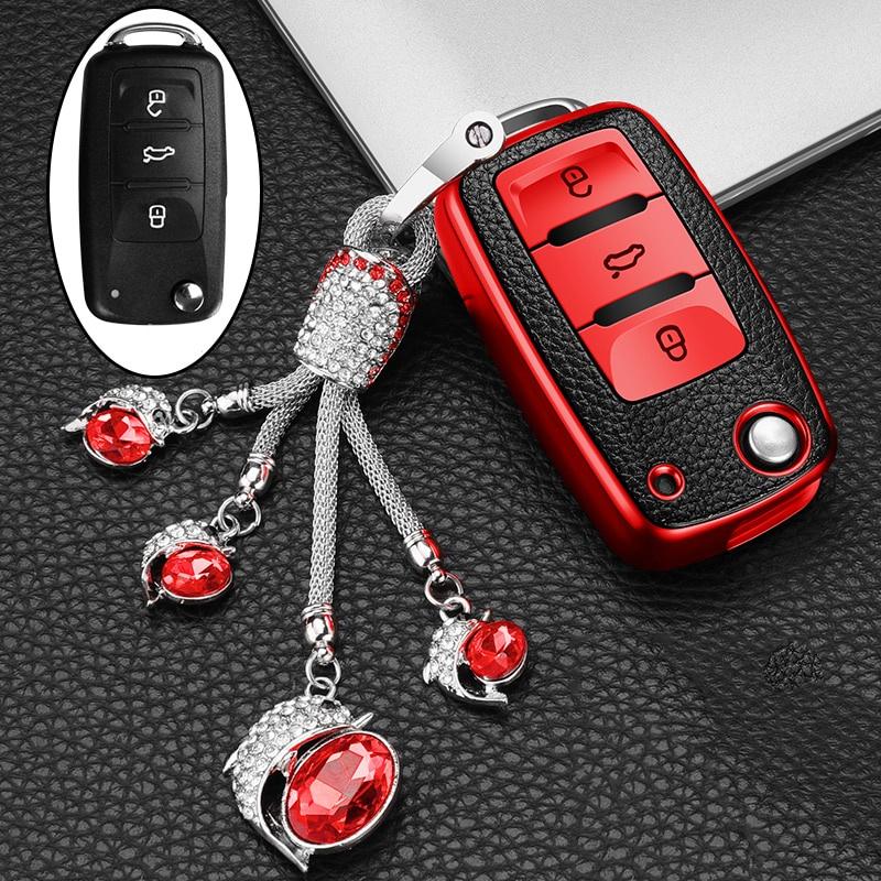 Bao Da Chìa Khóa Xe Hơi Volkswagen Vw Polo Tiguan Passat B5 B6 B7 Golf Eos Scirocco Beetle Touran Touareg Lavida Jetta Mk6 Octavia