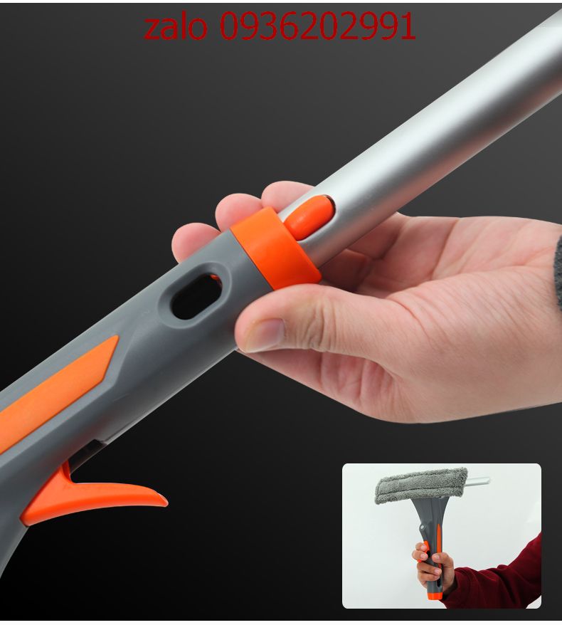 Có sẵn -Cây lau kính có bình xịt tự động 1.2m - chổi lau kính xịt nước tự động