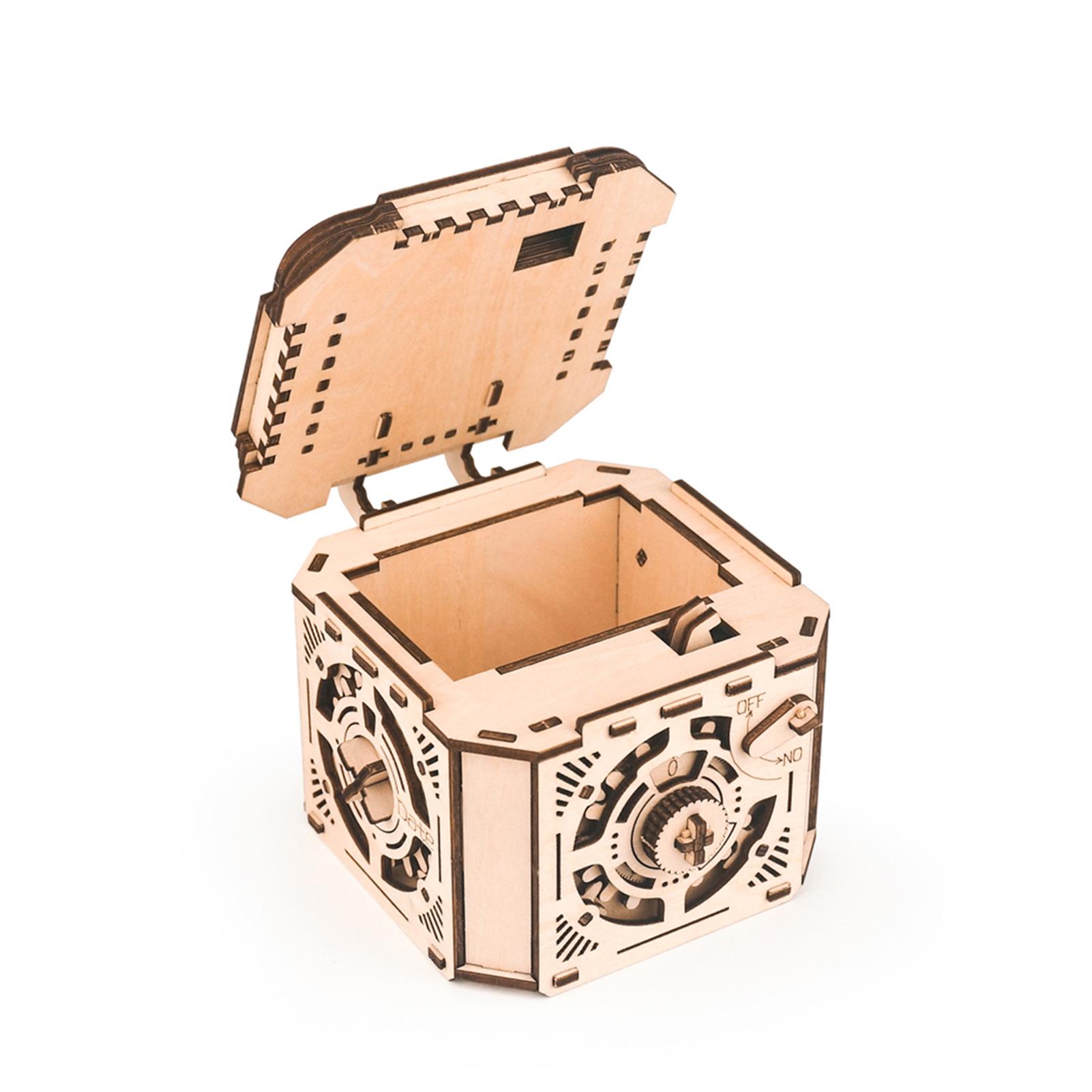 Self-assembly Wooden Puzzle Password Treasure Box Mechanical 3D Puzzle Kits DIY Crafts Toy Educational Tool Birthdays