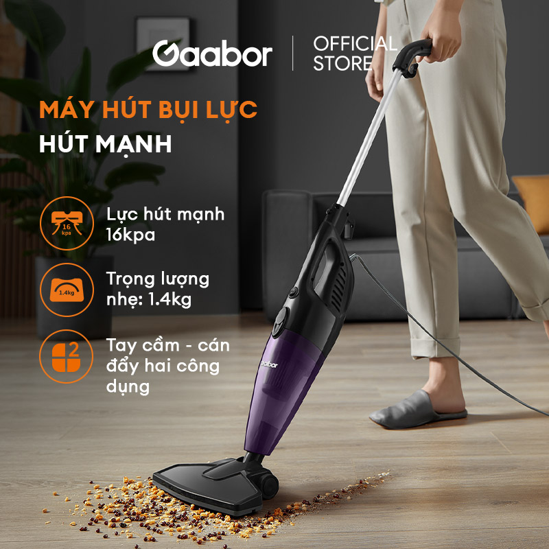 Máy hút bụi Gaabor GVCW-M15A02 lực hút siêu mạnh 16000Pa cầm tay nhỏ gọn bộ lọc 3 lớp sạch sâu - Hàng chính hãng