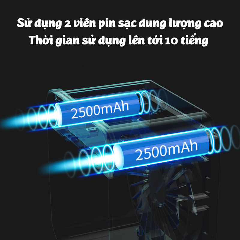 Quạt đá điều hòa phun sương Jatek SL-08 Quạt hơi nước mini để bàn làm mát 8-10 độ dùng pin sạc 8-10 tiếng