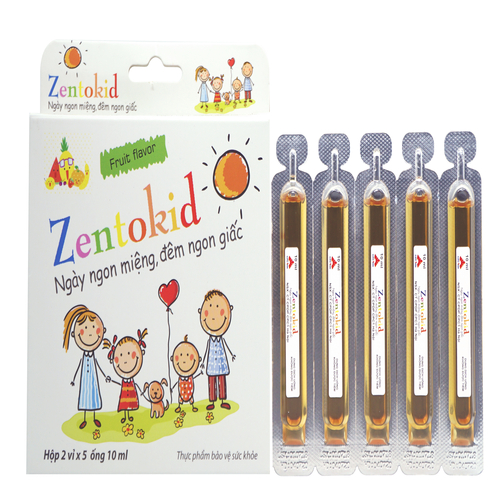 Zentokid - Siro thảo dược tự nhiên giúp tăng cảm giác ngon miêng, giúp bé ăn khoẻ và ngon miệng, ngủ tốt và ngủ sâu, tăng cường sức đề kháng, tăng cường hệ miễn dịch (Hộp 10 ống uống x 10ml)