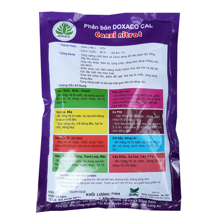 PHÂN BÓN TRUNG LƯỢNG CANXI NITRATE (Ca(NO3)2  DÙNG CHO PHONG LAN HOA KIỂNG, CÂY ĂN TRÁI (1KG)