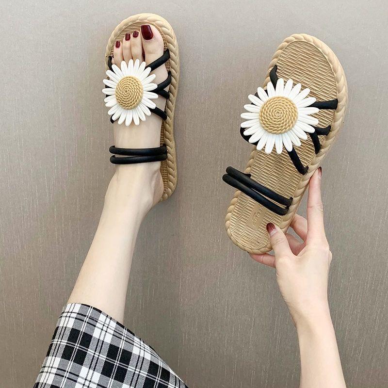 Giày Sandal Đế Dày Mềm Đính Hoa Cúc Thời Trang Mùa Hè Chzk HQ084