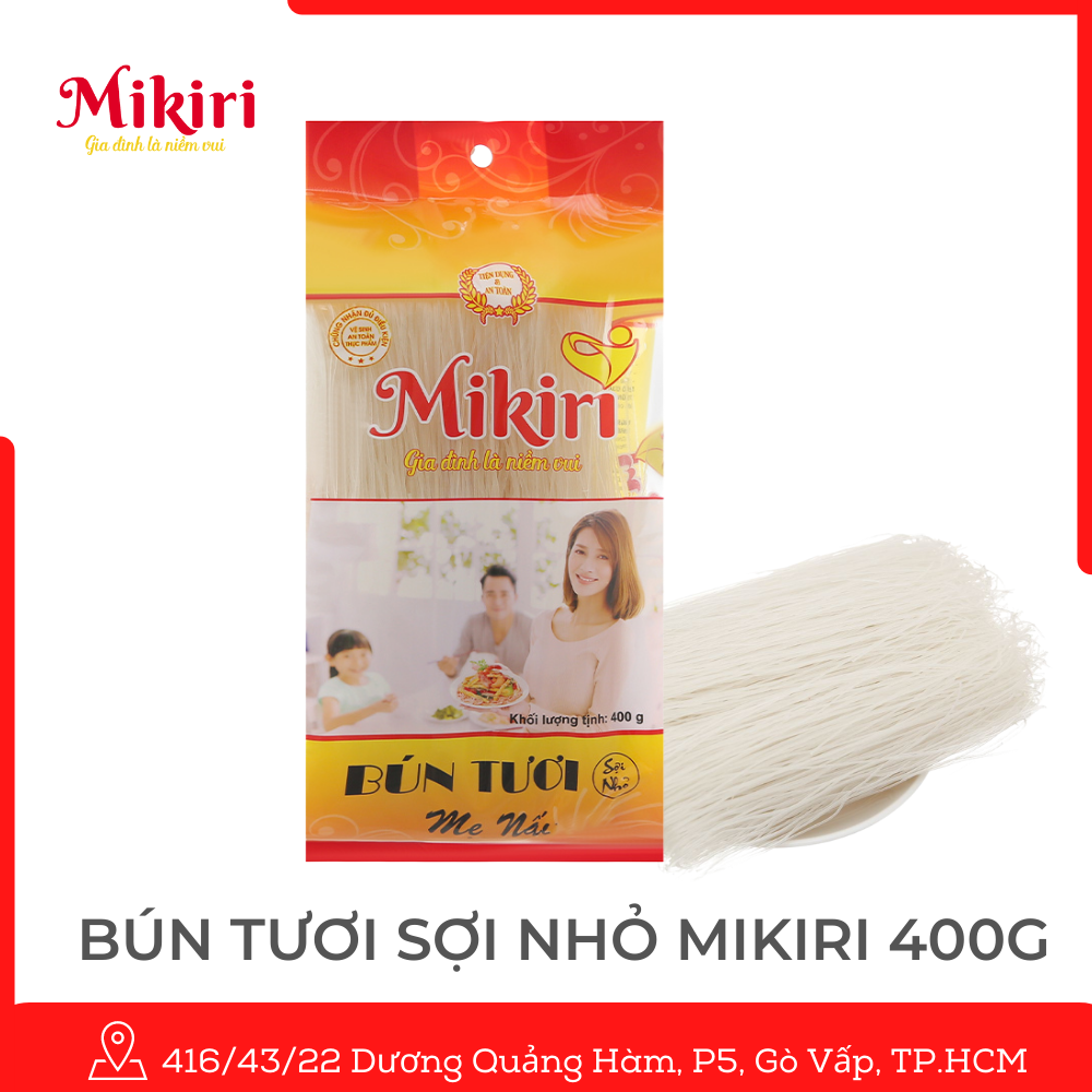 2 Gói Bún Tươi Mikiri 400g ( Sợi nhỏ)