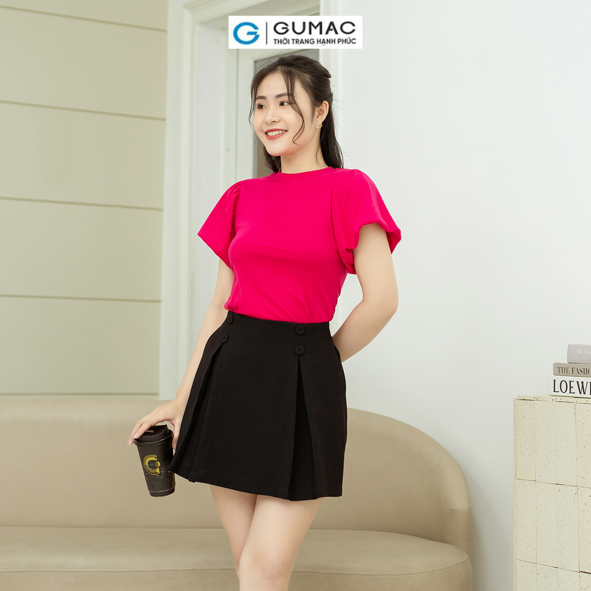 Quần váy đính nút GUMAC QD08057