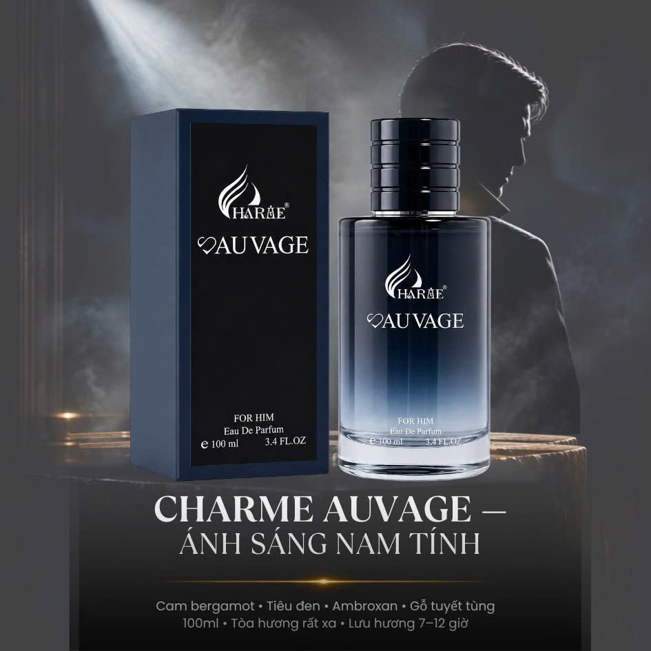 [TẶNG BẠN TRAI] Nước Hoa Nam Charme Auvage 100ml Chính Hãng – Phiên Bản Mới – Nam Tính, Lịch Lãm