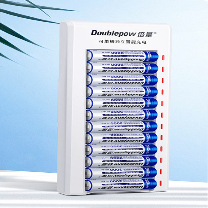 Máy sạc pin aa 12 khe sạc tặng kèm 12 pin aa 3000mah doublepow