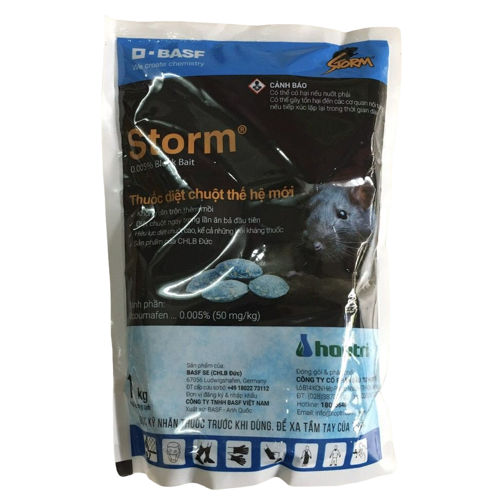 Thuốc diệt chuột Storm Gói 1kg, Bả diệt chuột sinh học hiệu quả