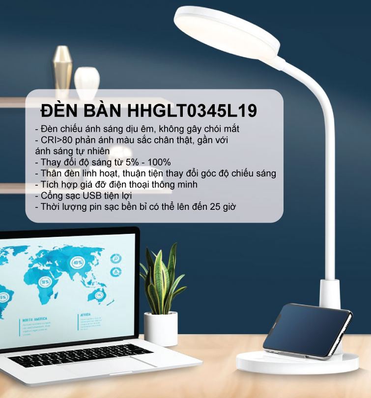 Đèn bàn Panasonic 5W màu trắng HHGLT0345L19 - Hàng chính hãng