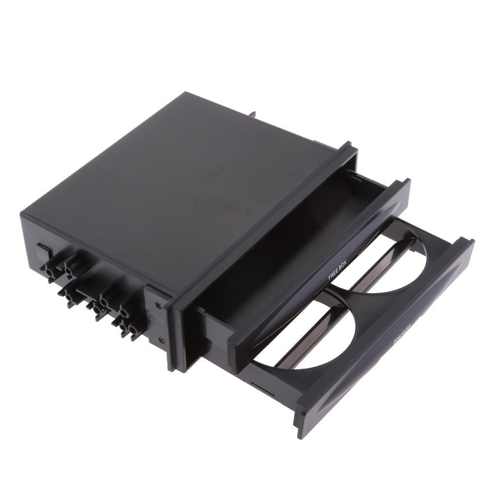 2X Universal Car/Truck Double Din Radio Cup Holder Storage Box