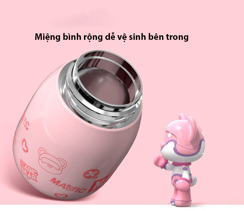 Bình giữ nhiệt cho bé inox 316 cao cấp có túi đựng 380ML