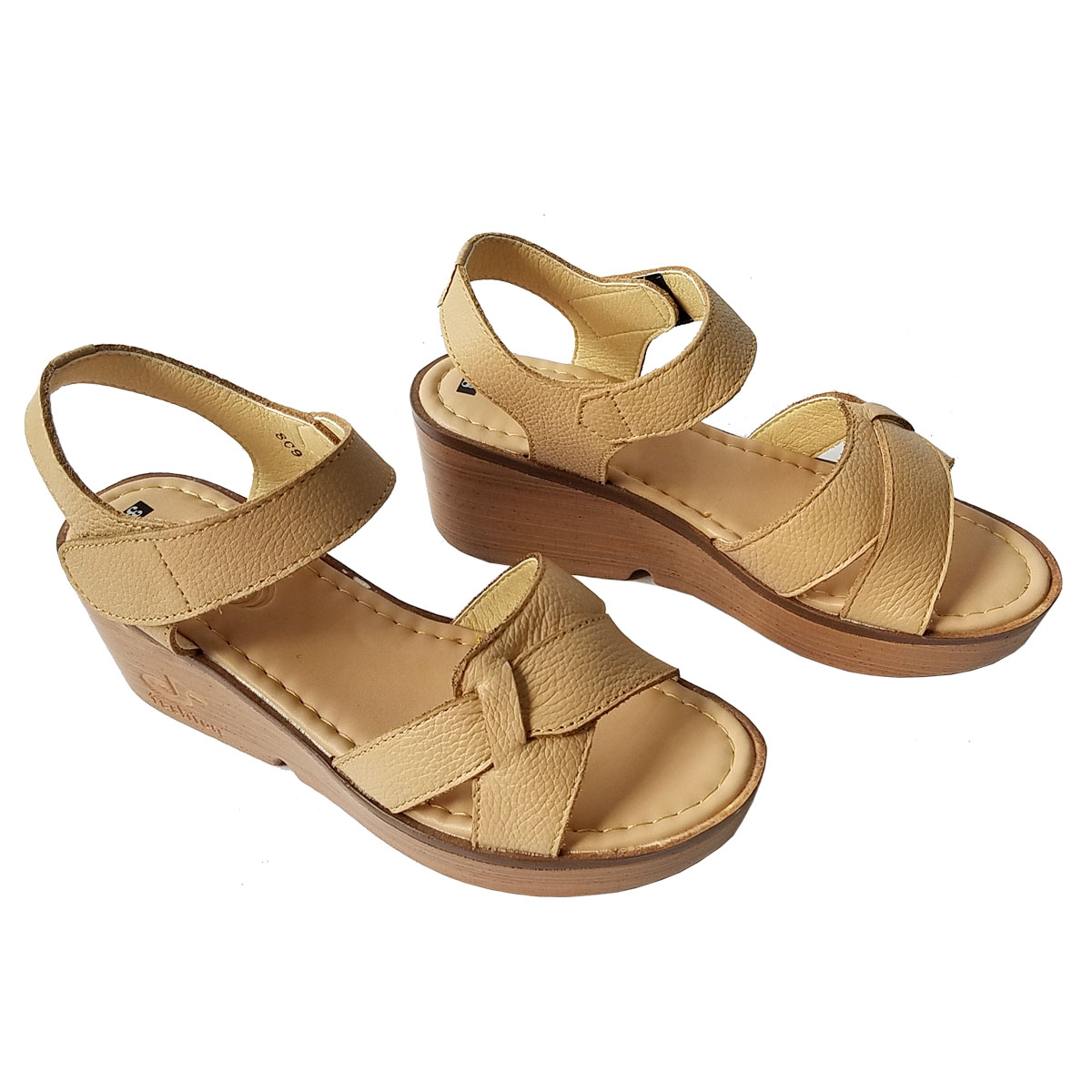 Giày Sandal Xuồng Nữ Da Bò Thật BIGGBEN Cao 5cm SDX38