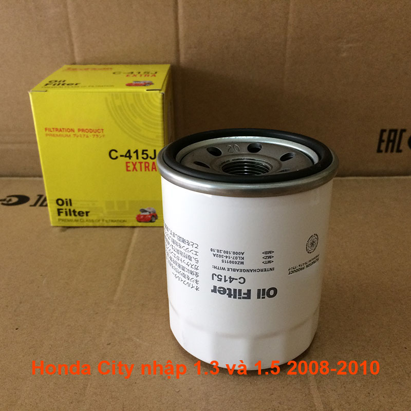Lọc nhớt Honda City 1.3L và 1.5L 2008, 2009, 2010 15400PC6004 mã C809J