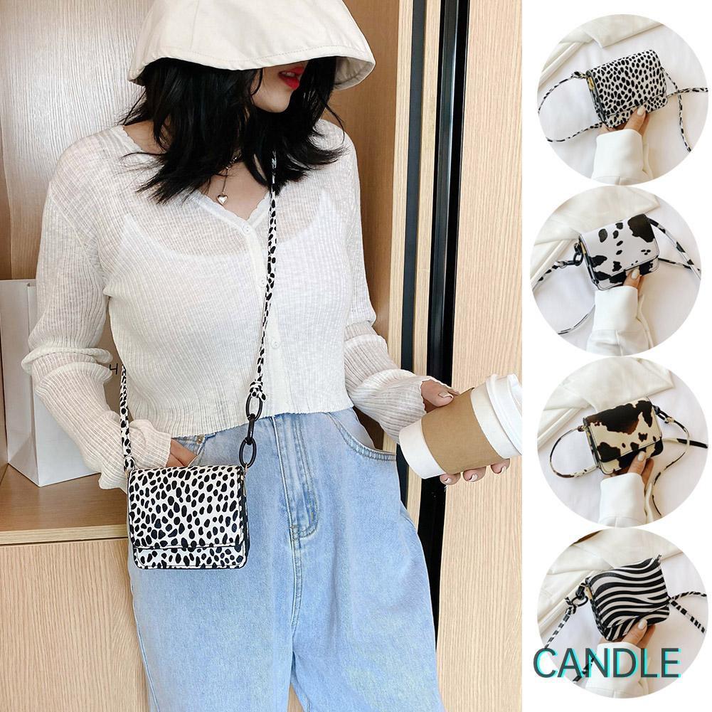 Túi Đeo Chéo Mini Chất Liệu Da Pu Phối Dây Xích