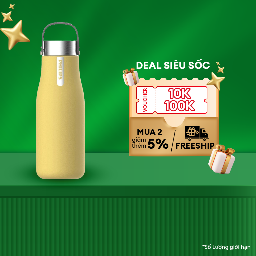 Bình Giữ Nhiệt Thông Minh Uv Led Philips Awp2788Yl74 - Vàng