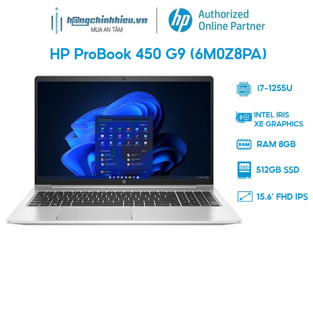 Laptop HP ProBook 450 G9 6M0Z8PA i7-1255U | 8GB | 512GB | 15.6' FHD | Win 11 Hàng chính hãng