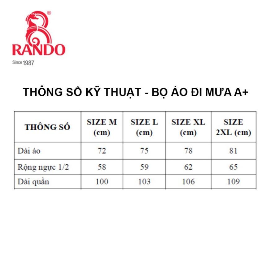 Áo Mưa Bộ A+ Vải Dù Cao Cấp, RANDO Chính Hãng, GIÁ SỈ, Phản Quang An Toàn, Không Thấm Nước Dành Cho Đi Phượt, Đi Xe máy