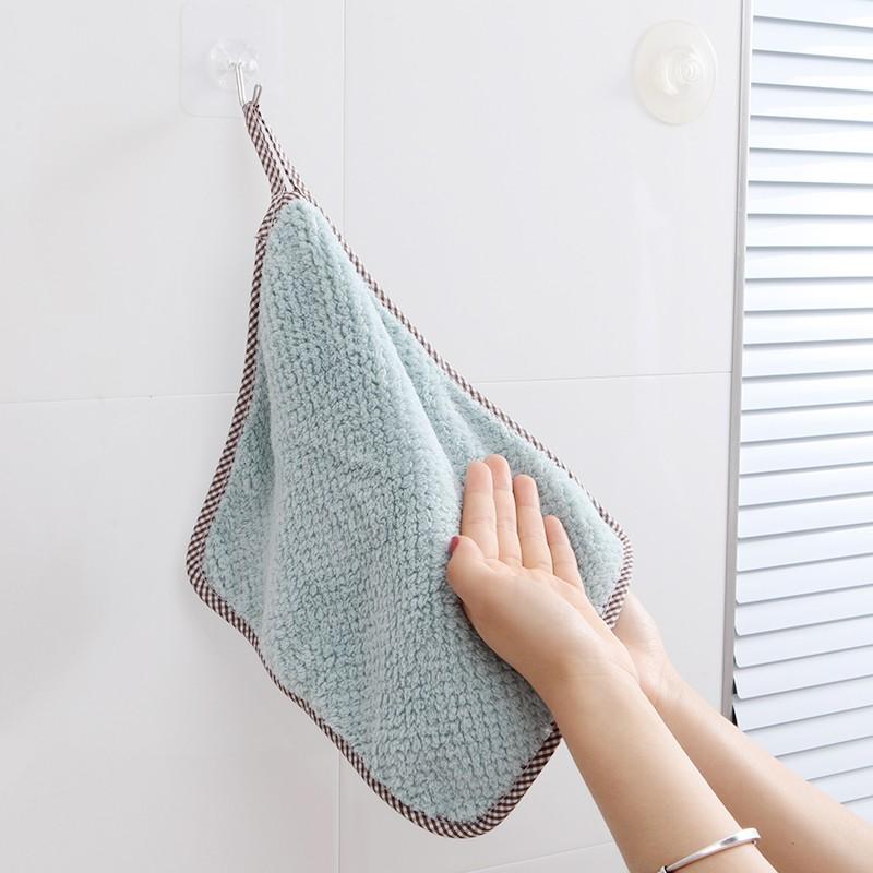 Khăn Bông Lau Bếp, Lau Tay, Lau Chén Bát 2 Mặt Có Lỗ Treo
