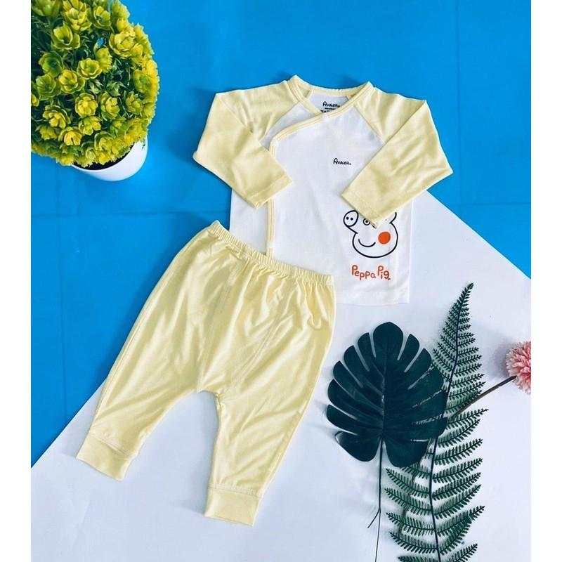 Bộ dài tay cài lệch/cài thẳng Sợi tre cho bé