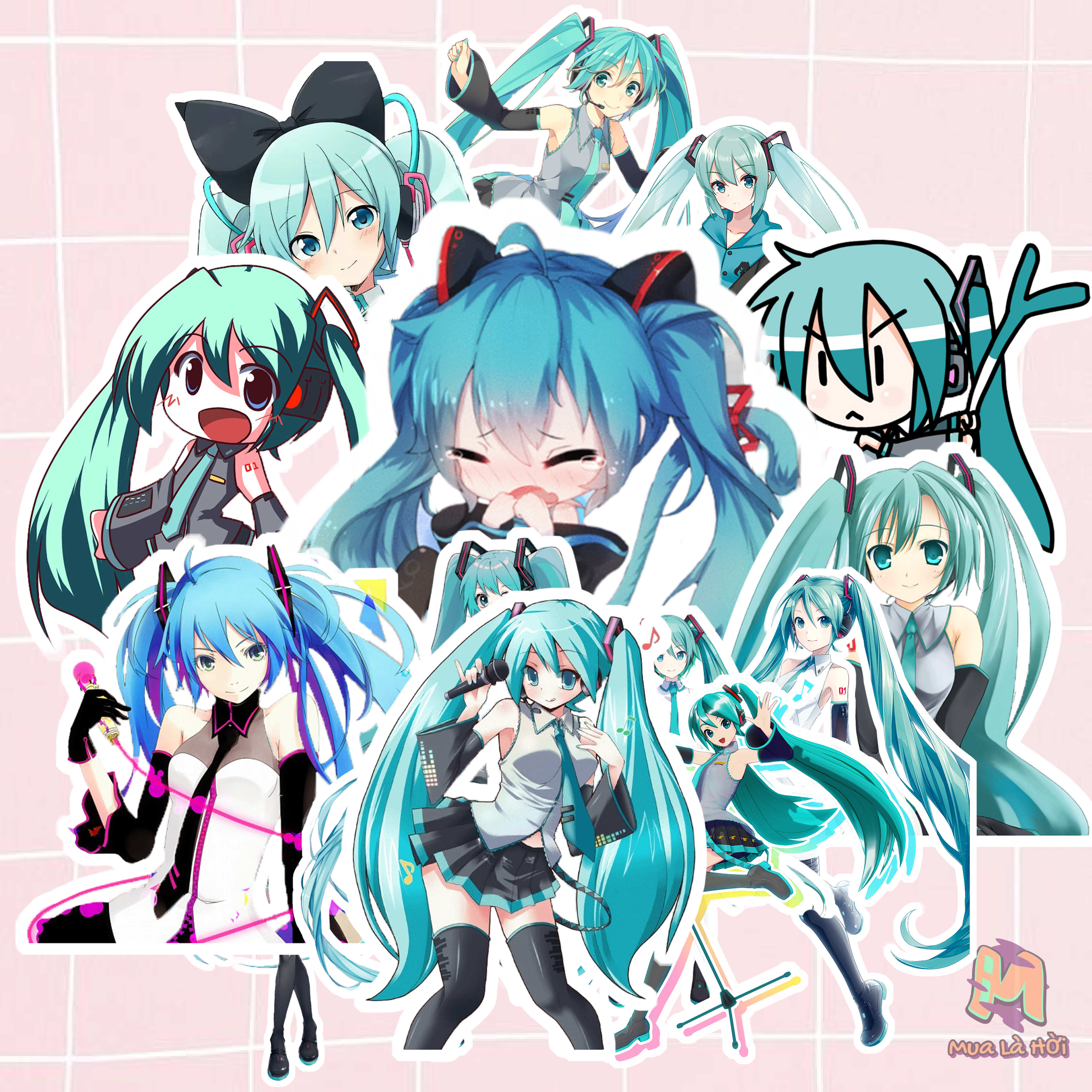 Miếng dán Stickers chủ đề Hatsune Miku